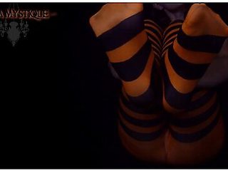 Joi Halloween Pantyhose Stripes In The Dark - Pantyhose Feet Joi - Nylon Foot Joi - Misha Mystique