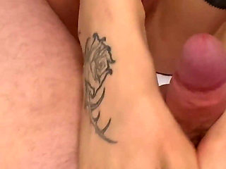 Gave Him an Amazing Footjob and Was Rewarded with a Big Cumshot!