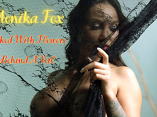 Monika Fox Naked with Flowers Behind a Veil