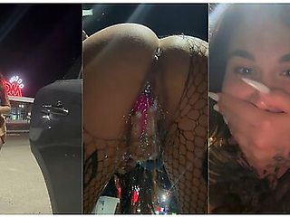 Messy Squirt Session In A Mall Parking Lot So Risky And Wet