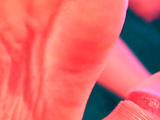 Footjob with Big Ass Teasing and POV - Latina with Big Butt Cheeks and Red Pedicure