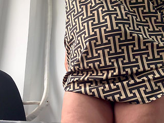 Naughty sexy milf shows off in the morning in the office