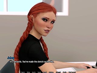 Maddie plays with my chisel while we hang outside her mom's bedroom door