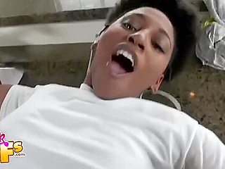 Hot Black Chick Bugatti Bubblez Nicely Impaled By Large White Cock