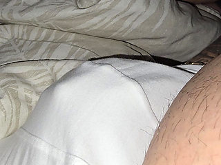Step mom hand slip under panties and handjob step son dick