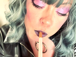 BBW Mistress Tina Snua In Leather & Gloves Smokes 2 Cork Cigarettes - Gloved Smoking Mistress