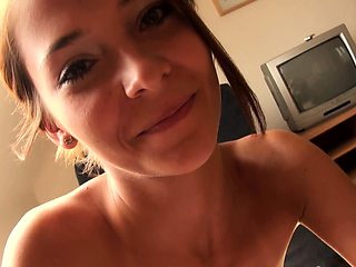 Small titted brunette amateur anal nailed at home