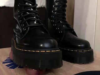 Dr Martens boots smashing slave balls on the Cockbox by