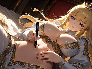 "Busty Princess Self-Bondage & Paddle Punishment - Solo Royal Humiliation Hentai"