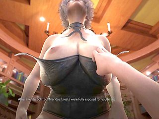 College girl with big boobs and nice bum in a steamy visual novel gameplay