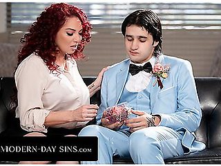 Caring Redhead Milf Consoles Prom-Ditched Boy With Her Wet Pussy