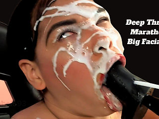 Deep Throat in a Hard Marathon "happy Ending Semen on My Pretty Face"