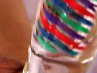 Lucky Sexy Babes Scene-3_brunette MILF with Big Tits Inserts a Large Dildo Into Her Pussy