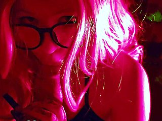 Blonde stepsister  glasses   stockings   cute   petite