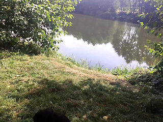 Naked Near the River in Public, Sex, Blowjob, Orgasm