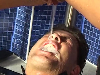 Attractive French piss-addicted slut fucked in the bathroom