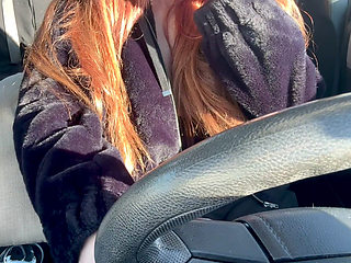 New Long Car Ride with Artemisia Love Flashing Her Horny Juicy Big Boobs Long Hair Fetish Hard Nipples
