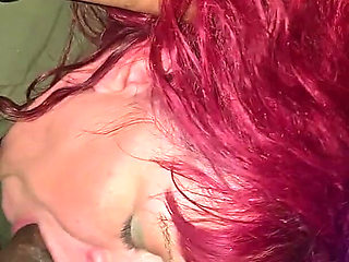 Redhead BBW Granny Eating Dick