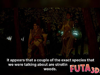FUTA3DX - Busty MILF Soldier Found & Fucked By Futanari Elves at Campground