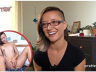 Cute Brunette Babe Fingers Her Shaved Pussy