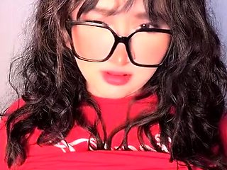 Busty japanese girl spreads pink wet cunt in close up