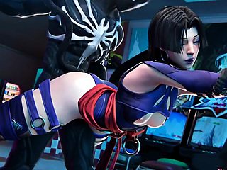 Psylocke Gets Pounded by Monster in Hardcore 3D Action