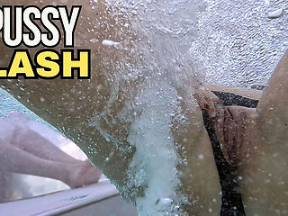 Amateur Teacher Miss Creamy Flashes Pussy at Public Pool & Gets Help Masturbating - Risky Outdoor Sex with People Nearby