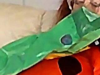 BBW Nurse Vicki Blowing up a Huge Plastic Float That Looks Like a Water Melon Slice