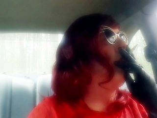 YOUR RED HEAD AUNT RUTHIE DESTROYS A MARLBORO 100 IN HER CAR