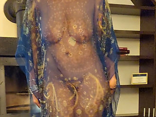 Evening Sex Games in Blue Pareo