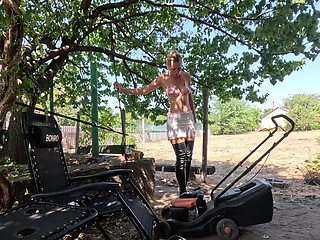 Cranking in Sexy Platform Shoes Lawn Mower & Car Wont Start