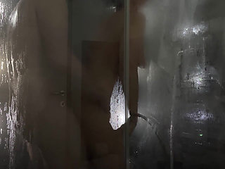 Dick Slipped Into Soapy Vagina of Petite Brunette