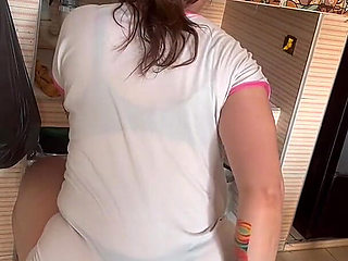 You Can See Everything in Pajamas Cooked in a Thong and Bra Underneath