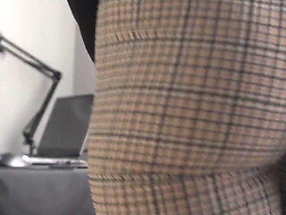 Office Worker Shows off Ass in Super Tight Trousers