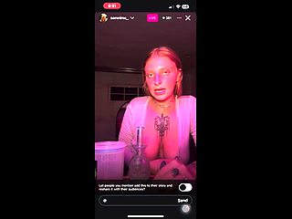 Blonde mature with big boobs masturbates in bed