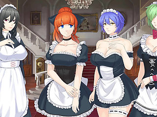 Maid Mansion: maid learning how to be  obedient and she got covered with cum ep.3