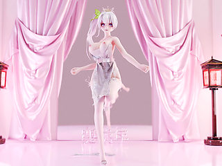 Weak Sound Erotic Suspender White Silk Underwear See-through Dress