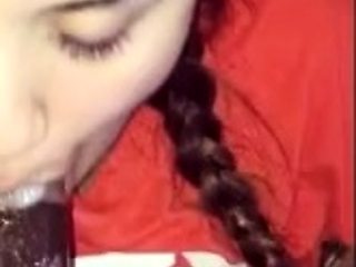 Big cock EXGF interracial busty geek coed blowjob