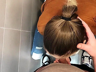 Blowjob Riskged in the Bathroom of the University with My Professor!