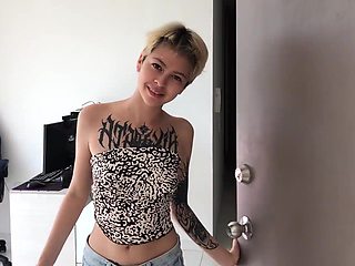 Spanish stepsister changes her clothes and gets fucked and jizzed POV