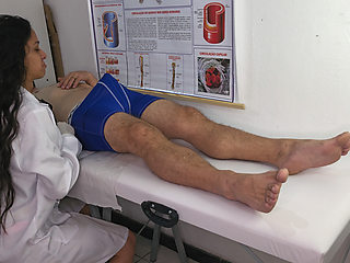 NURSE in routine care, attends to a patient with an erection