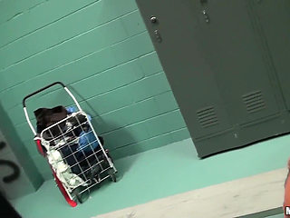 Pervs on Patrol - Blonde Nicole Aniston Drops Chris Pants in the Locker Room for Live Sex