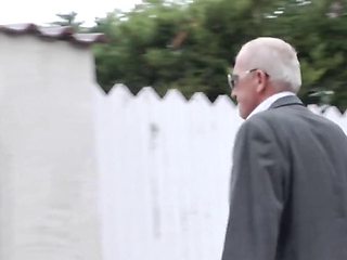 Naughty Blonde Girl Gets Fucked by a Horny Old Man