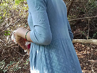 Indian Desi Village Bhabhi enjoying sucking dick in the jungle