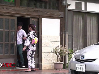 Kimono babe fucked hard and made to swallow big time