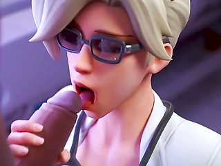 Hot blowjob with Mercy from Overwatch