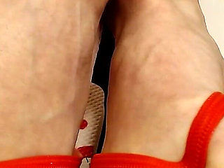 Toilet Farts Loud Echo Flip Flops Closeup Toes