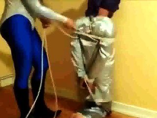 Spandex and hogtied (Amateur Femdom with Jade)