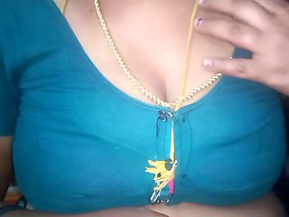 Tamil Aunty Squeezing Her Breasts When She Is Alone And Unable To Control Her Emotions