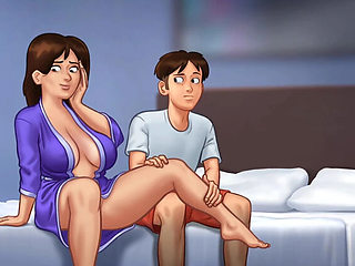 Horny Dude Fucks Busty MILF Landlady in Steamy Massage - Summertime Saga Hentai